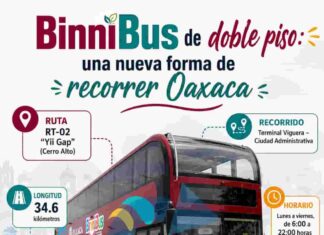 Oaxaca desde otra altura: el viaje del BinniBus de doble piso